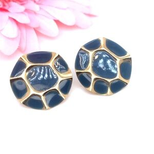 2/$10 Teal Blue and Gold Earrings